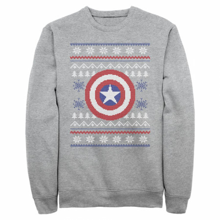 Captain America Shield Ugly Sweater Pattern Long Sleeve T-Shirt
